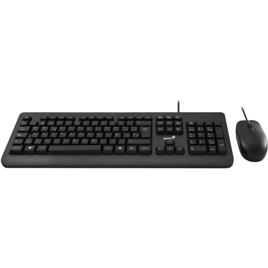 Kit Teclado Mouse Alámbrico Genius KM-160 Interfaz USB Español Color Negro