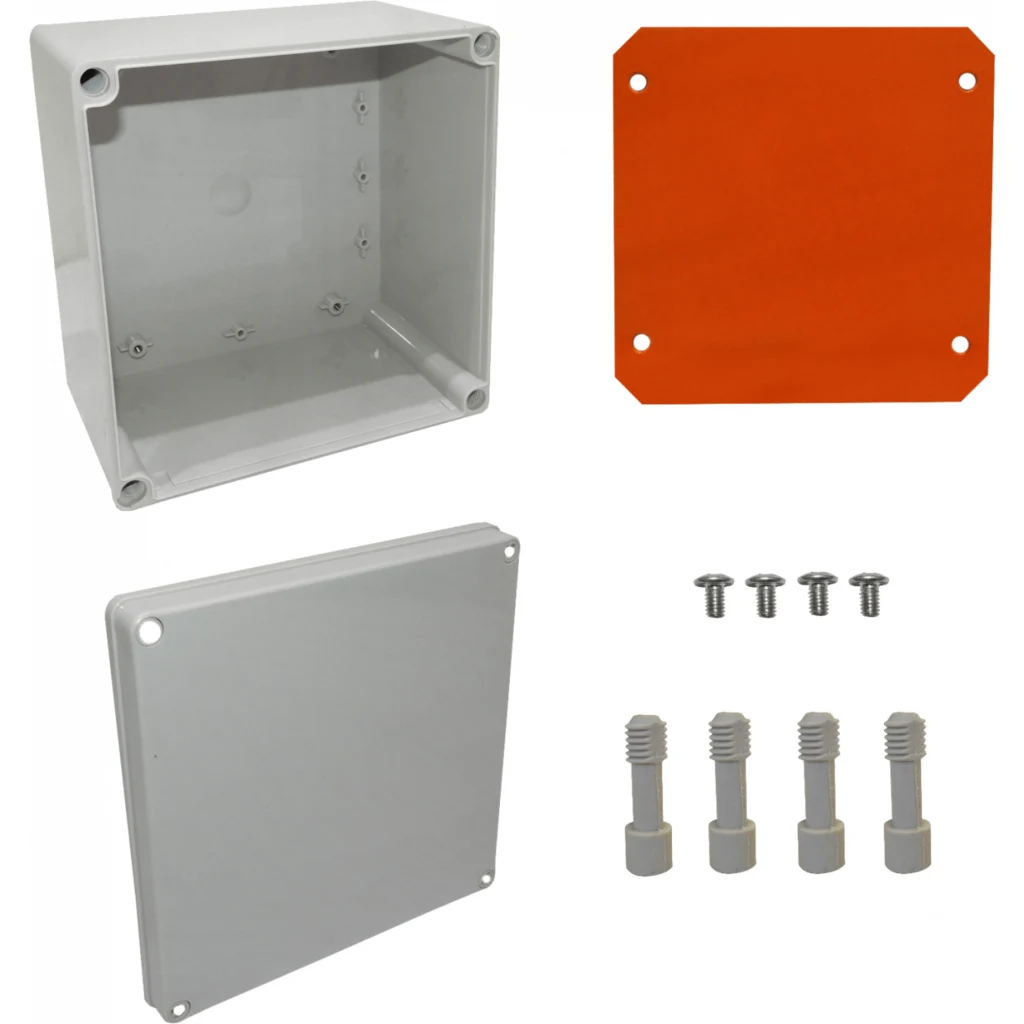 TIBOX 200x200x130mm Tapa-Gris Caja-Gris Plastica IP66 RoHS
