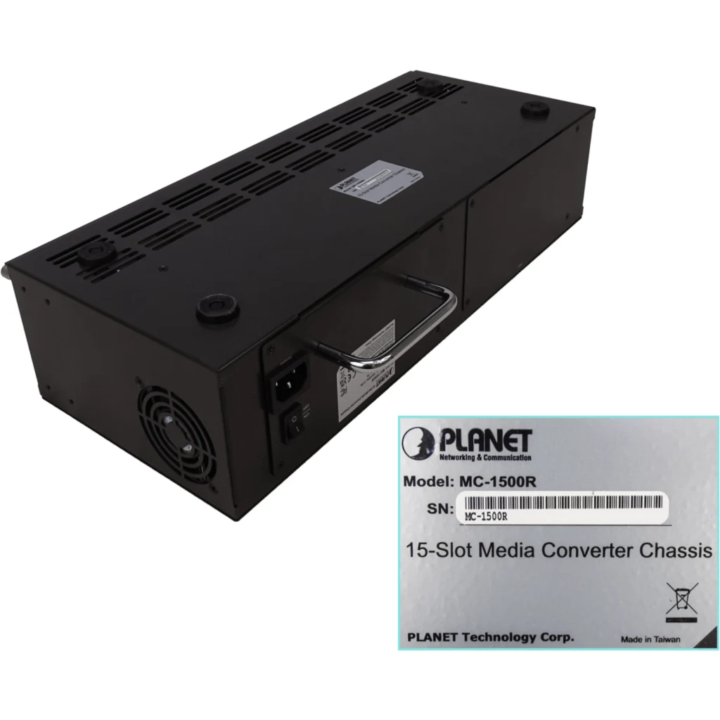 PLANET Chasis Convertidor de medio 15 ranuras p/Montaje en Rack