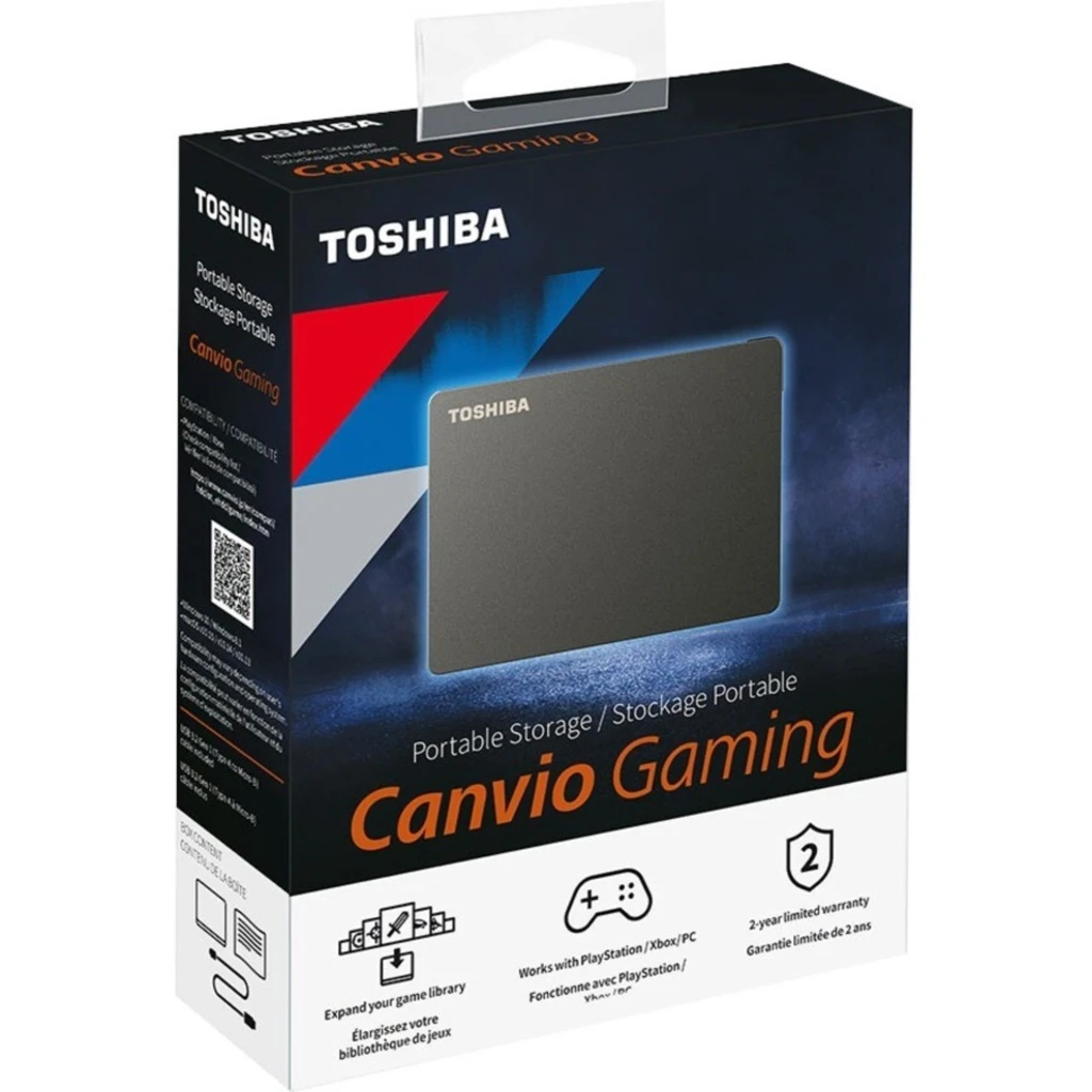 Disco Duro Externo Toshiba Canvio Gaming 1TB 2.5" 5400rpm USB-C Le5000MB/sEsc480