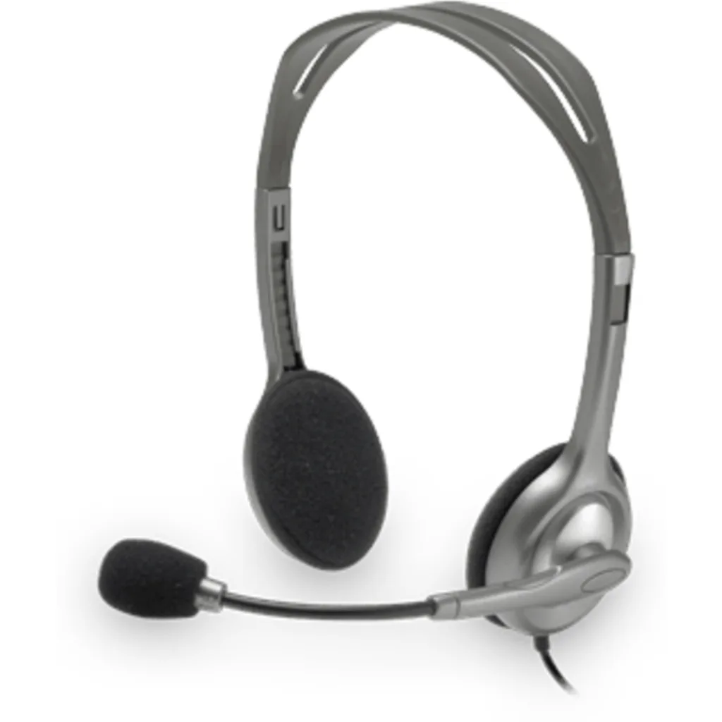 Audífonos Alámbricos Logitech H111 Interfaz 3.5mm con Micrófono Color Gris 