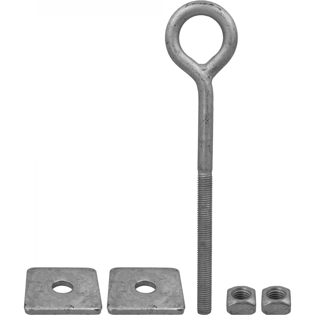 Imagen 1 de 5/8 x 10pulg Perno Ojo con 1-Tuerca Cuadrada-27mm 1-Placa-6x6cm