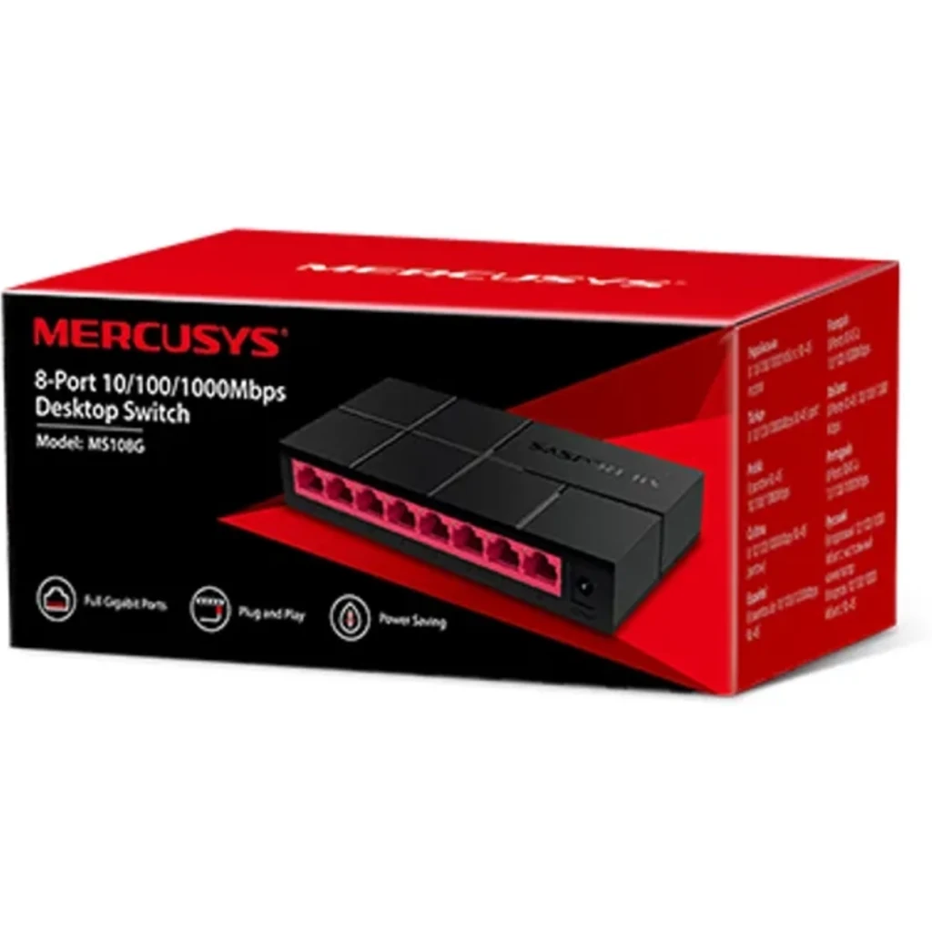 Imagen 3 de Mercusys MS108G - Conmutador - 8 x 10/100/1000 - sobremesa