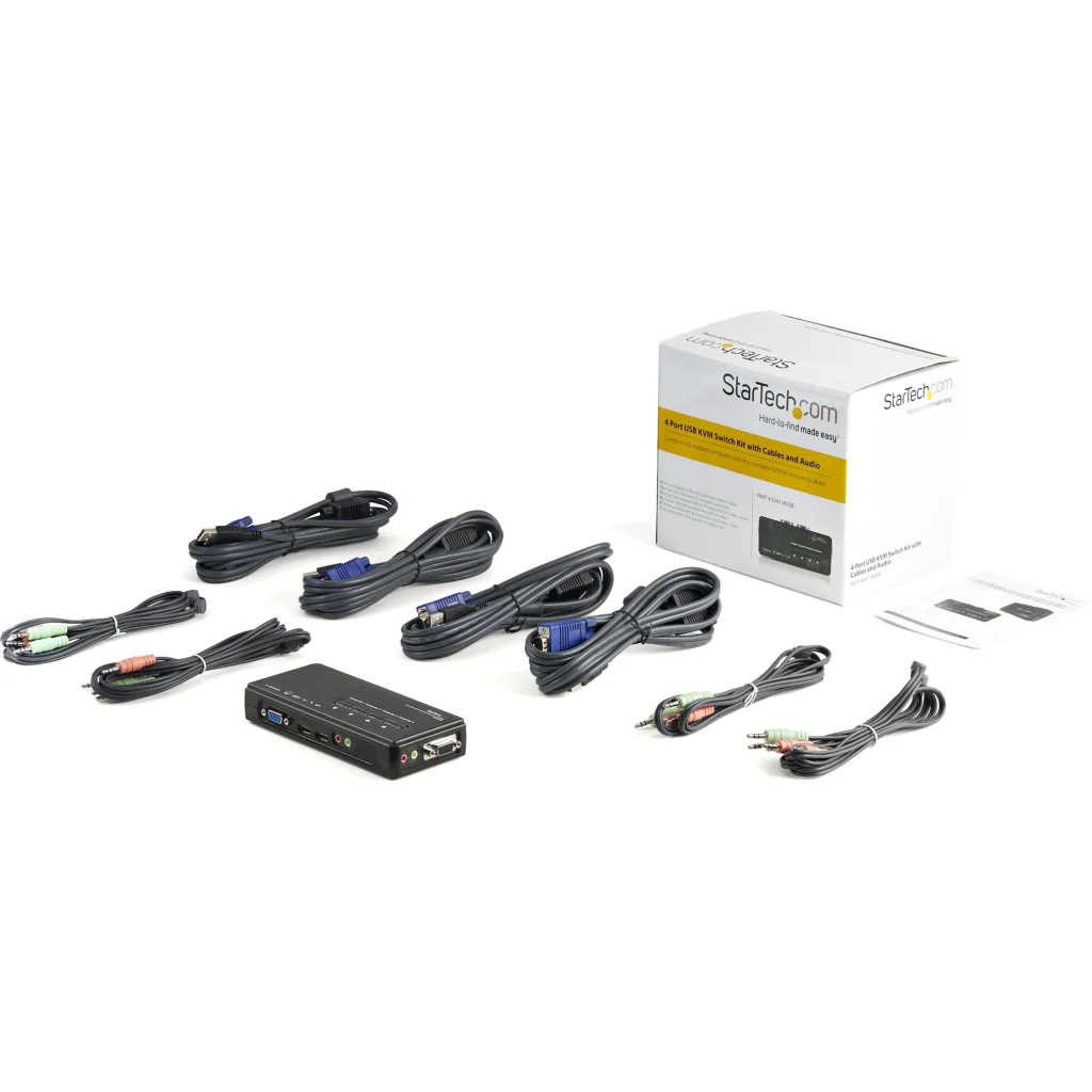 Imagen 6 de Juego de Conmutador Switch KVM 4 Puertos Video VGA USB 2.0 con Cables y Audio