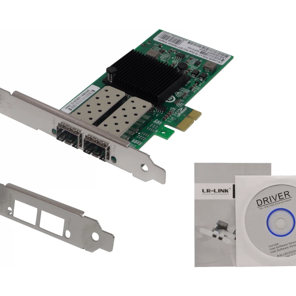 LRLINK PCIe-x1 2-SFP 1G NIC Tarjeta para Servidor Intel I350AM2