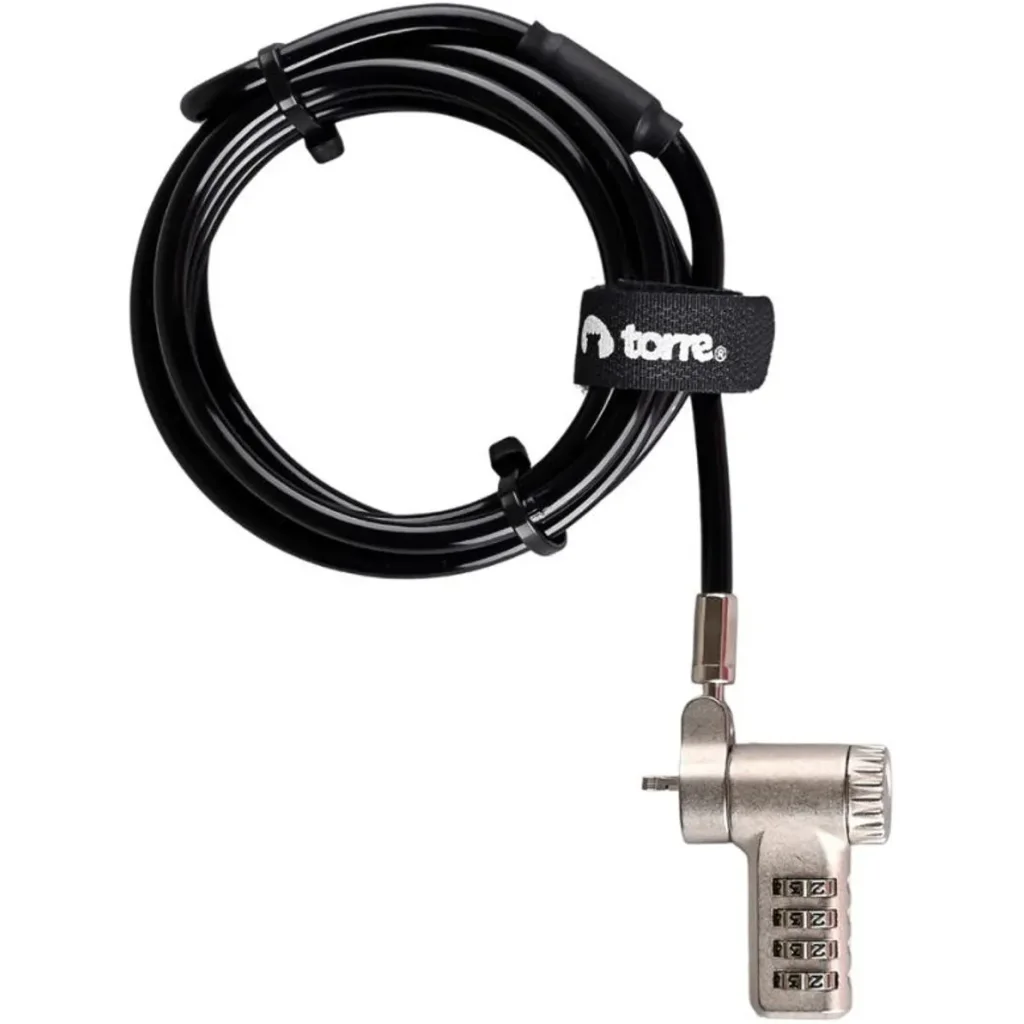 Cable de Seguridad Universal para Portátiles Color Negro Con CLAVE 4 Dígitos