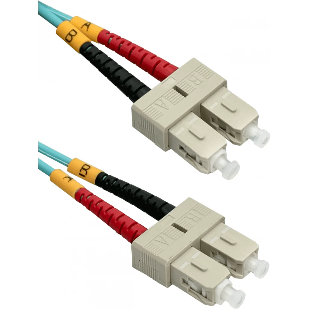 Imagen 2 de 2mt SC-SC OM3 MultiModo MM Duplex Jumper Fibra 3.0mm 50/125um LSZH