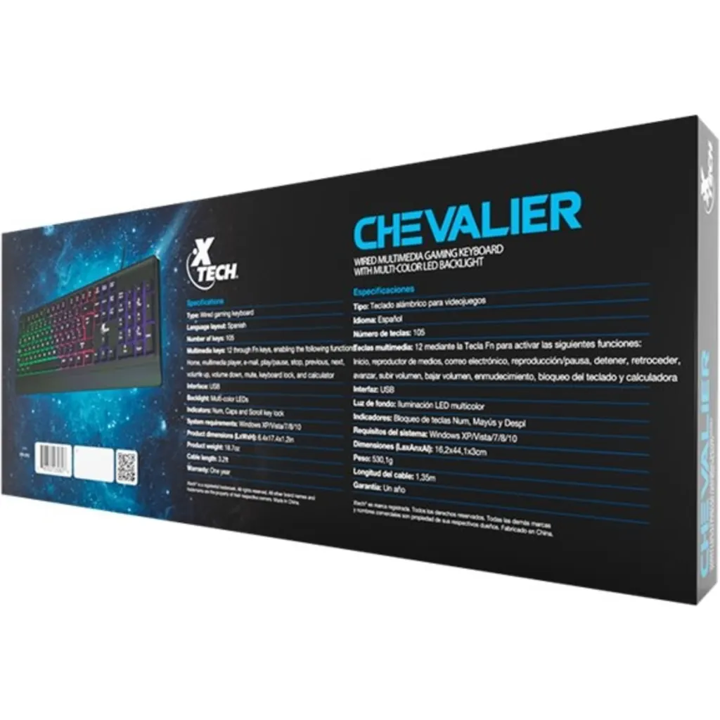 Imagen 3 de Teclado Alámbrico XTech Chevailer Membrana Iluminación RGB Fija USB, Español