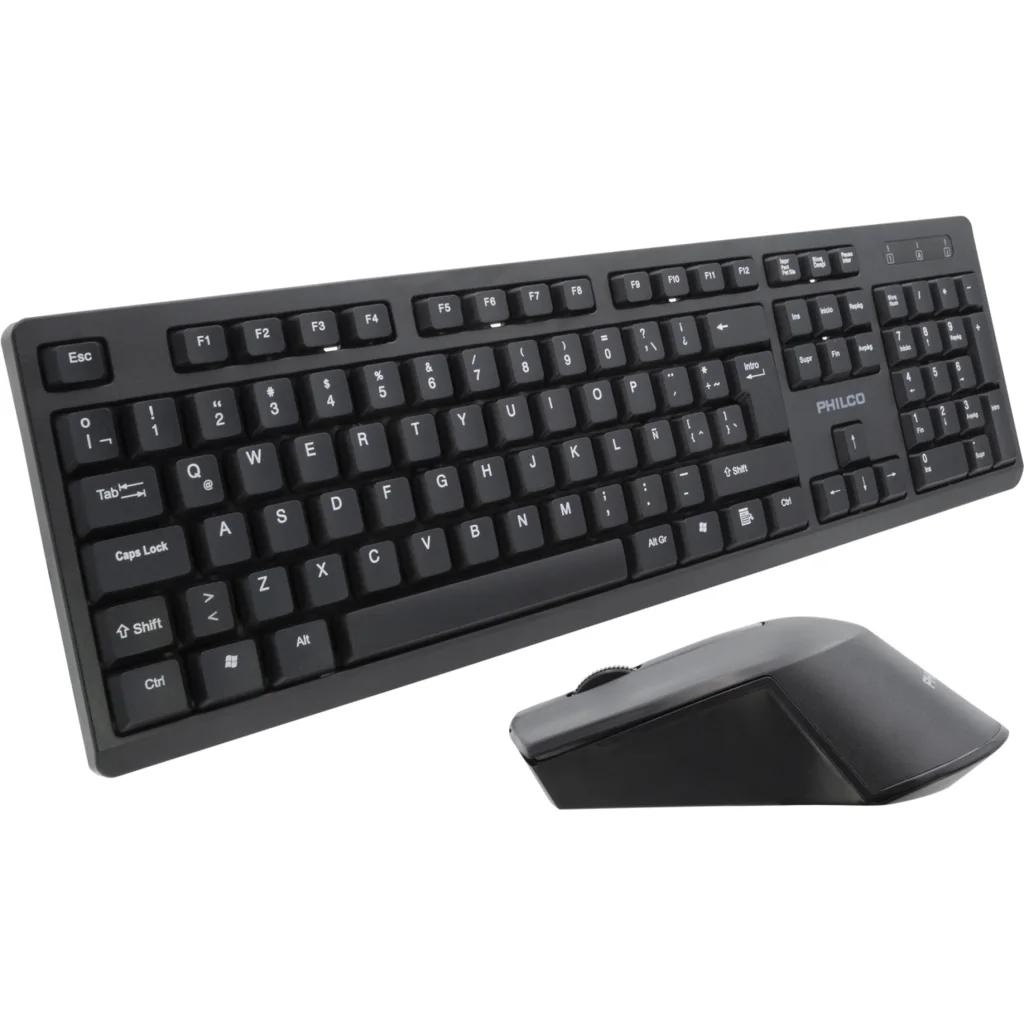 Imagen 2 de Kit Teclado Mouse Inalámbrico Philco PPR6354K, Optico 1300DPI 3 btnes, Español