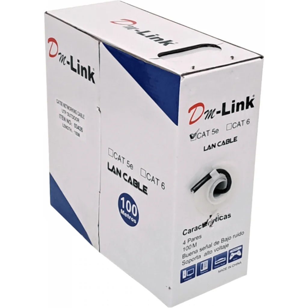 Imagen 1 de 100m CCA Sim-Cat5e Negro Cable UTP Unifilar Aleacion Caja