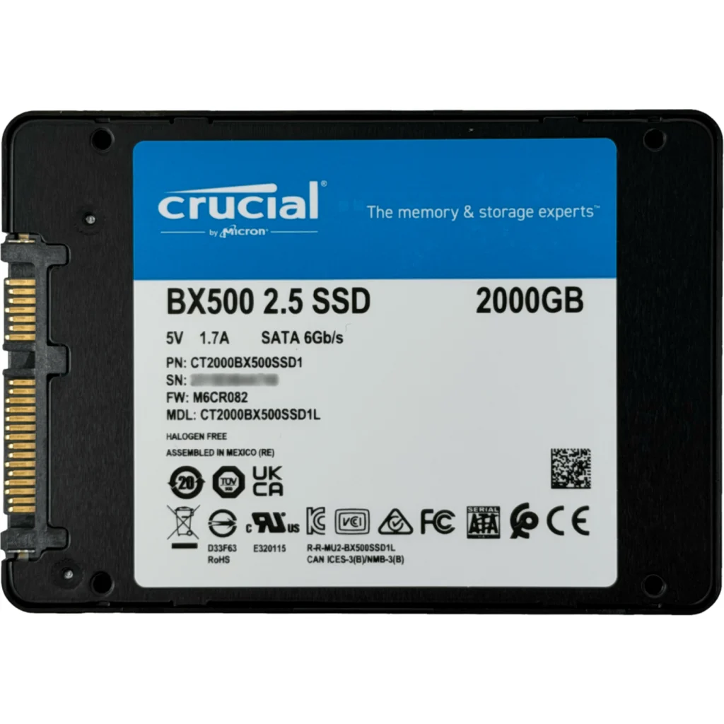 Imagen 2 de CRUCIAL 2TB Sata3 2.5 7mm 540mb/s 6Gb/s SSD Disco Duro Solido