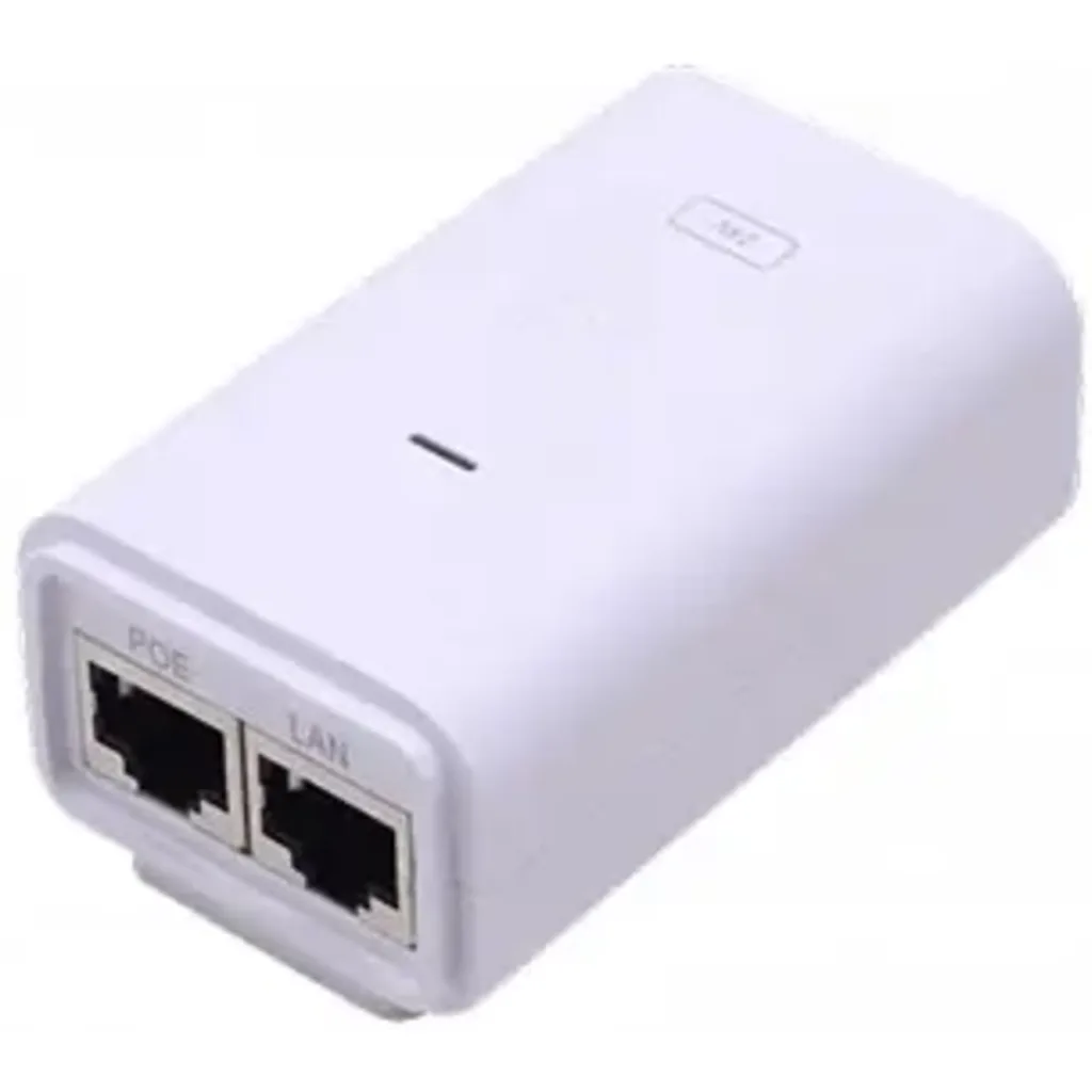Adaptador PoE Ubiquiti de 24 VDC, 0.3 A Puerto LAN: (1) 10/100/1000 Mbps.