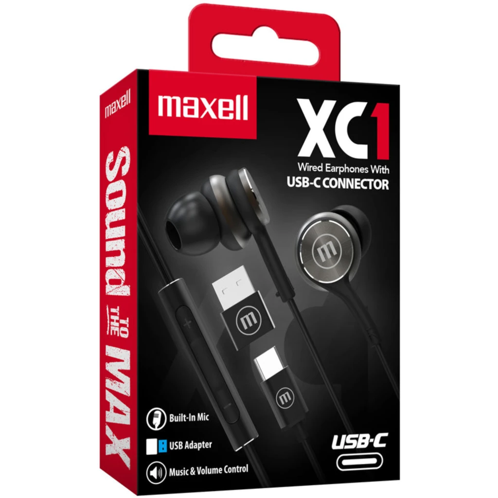 Imagen 2 de Audifonos USB-C Maxell EB-XC1 USB-C BLK
