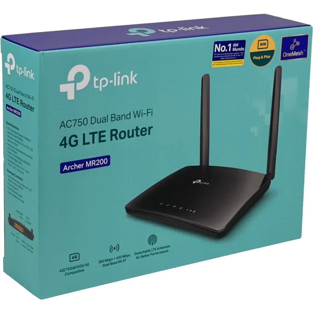 Imagen 5 de Router TP-Link 4G/LTE 1-Sim 1-WAN 3-100 Router 2-.SMA WiFi-Interno 2,4/5GHz