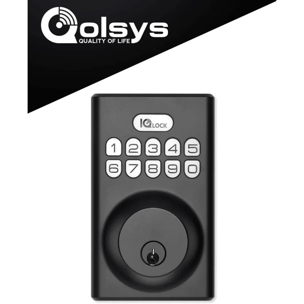IQ LOCK-PGK-MB. PowerG Door lock, Satin Nickel