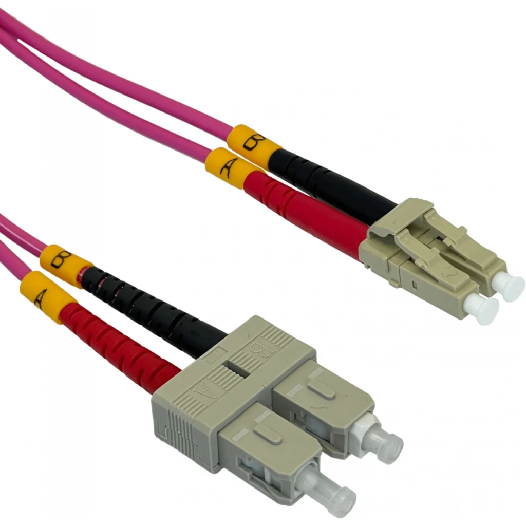 LSZH 3mt LC-SC OM4 MultiModo MM Duplex Jumper Fibra 50/125um 3,0mm
