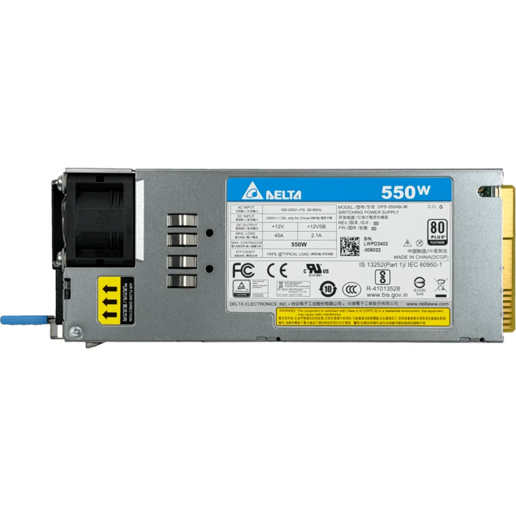 Imagen 2 de MIKROTIK Fuente Repuesto p/RDS2216 C14 550W 100-240VAC Hot-Swap 12V