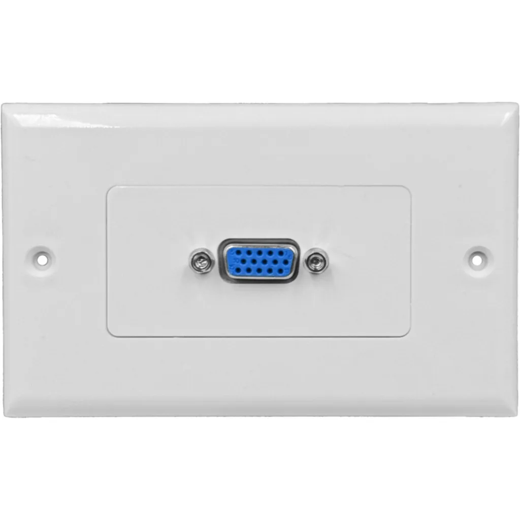 Imagen 3 de Blanco VGA Conector H-H Faceplate WPHD15FF-Plastico 70x114mm