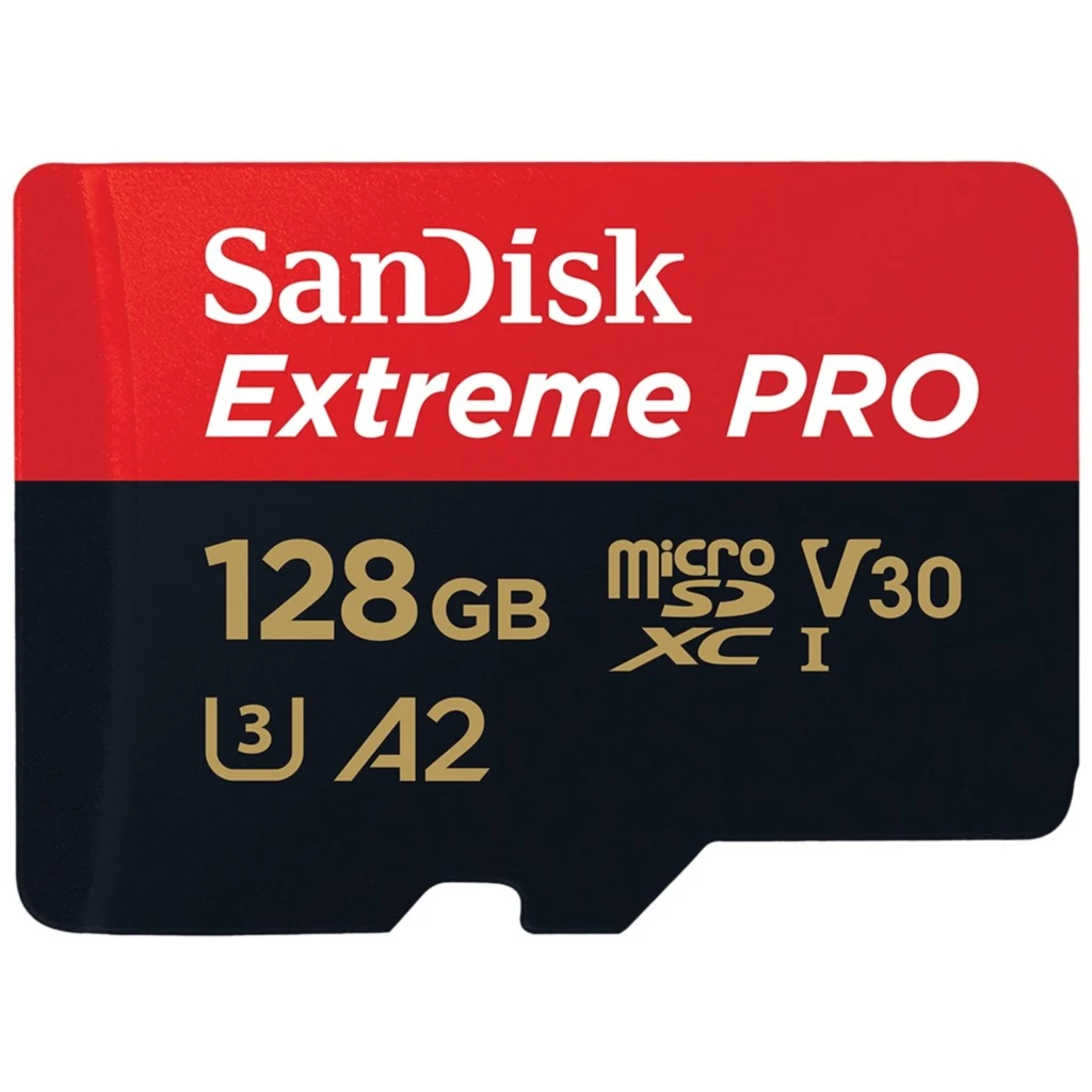 Memoria MicroSD 128GB SanDisk Extreme Pro UHSI C10 A2 U3 V30 Le200MB/s Es90MB/s