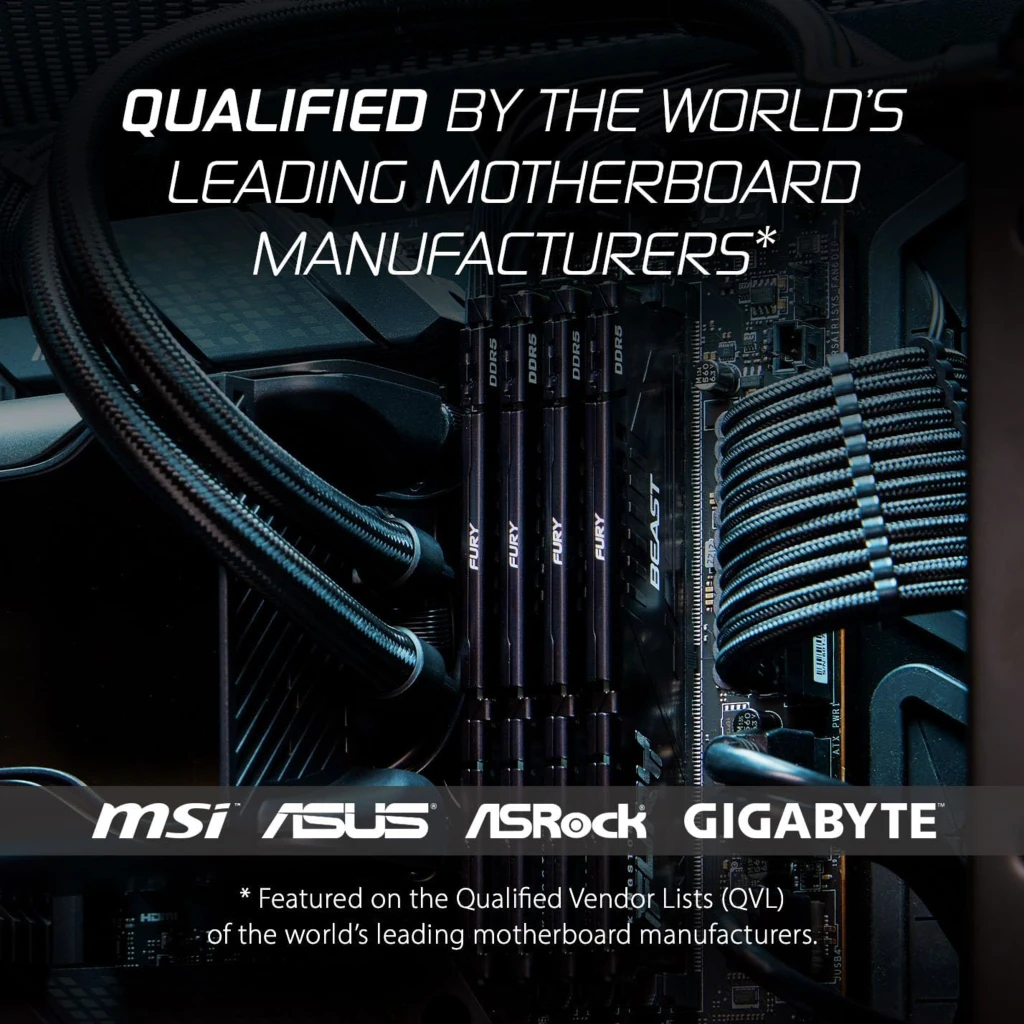 Imagen 1 de Memoria RAM 16GB DDR5 6400MHz DIMM CL32 Non-ECC 1.4v 288p FURY Beast Black EXPO