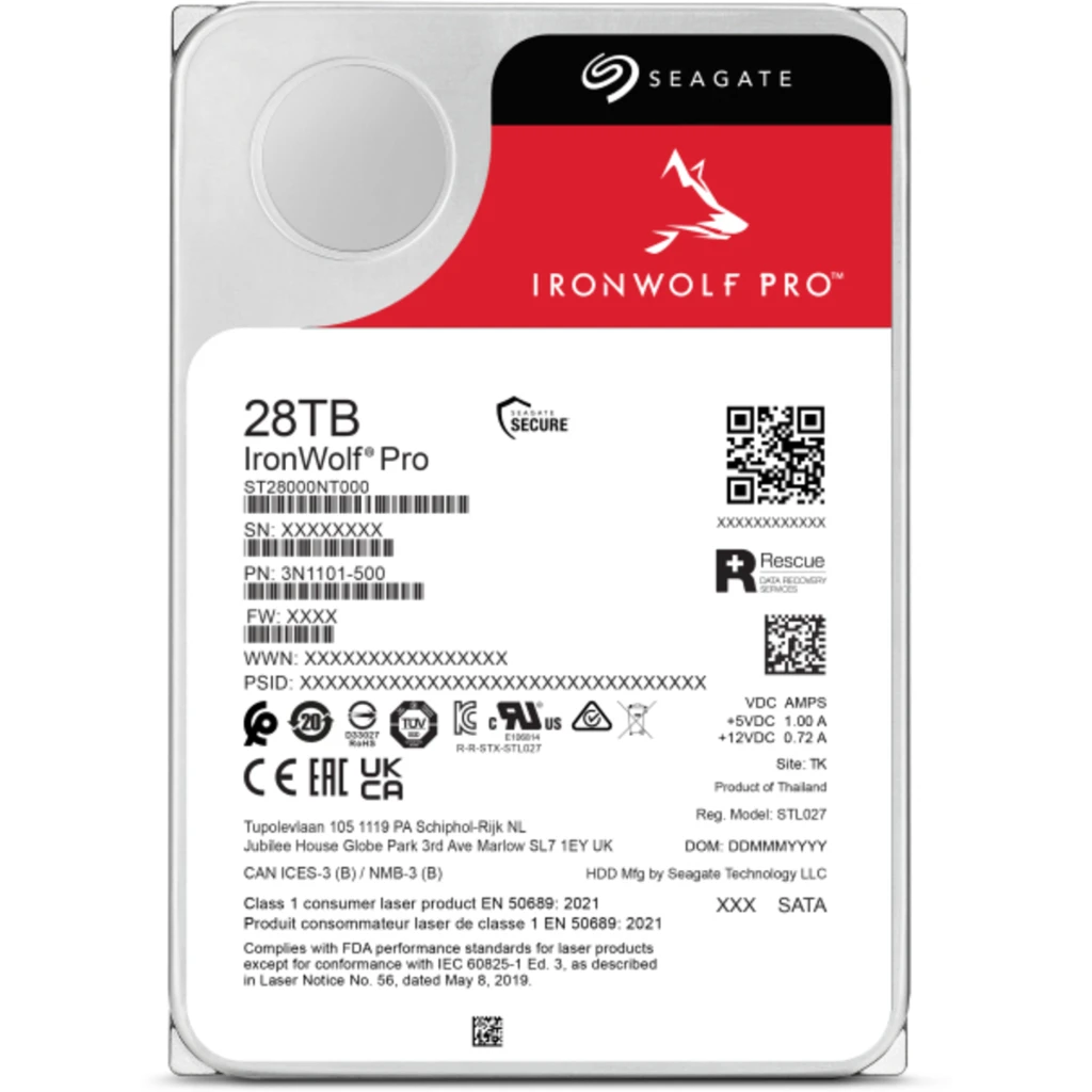 Imagen 3 de Disco Duro Seagate IronWolf Pro 28TB 3.5" 7200rpm SATA3 6Gb/s 512MB p/NAS 24/7