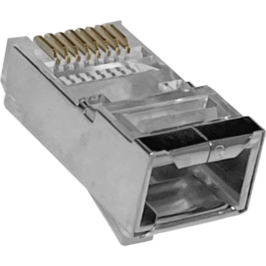 Imagen 5 de Conector RJ-45 50 unidades p/Unifilar Categoria 6 FTP STP Conector Metálico
