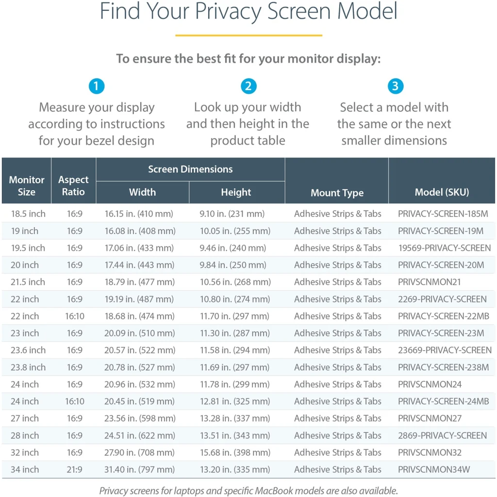 Imagen 4 de StarTech.com Filtro de Privacidad para Monitor de 27IN Universal Mate o Brillante con Reducción de Luz Azul  (PRIVSCNMON27) - Filtro de confidencialidad de pantalla - 27" de ancho - transparente - Conforme a la TAA - para P/N: ARMPIVOTE2, ARMUNONB1, FPPNEUSTND