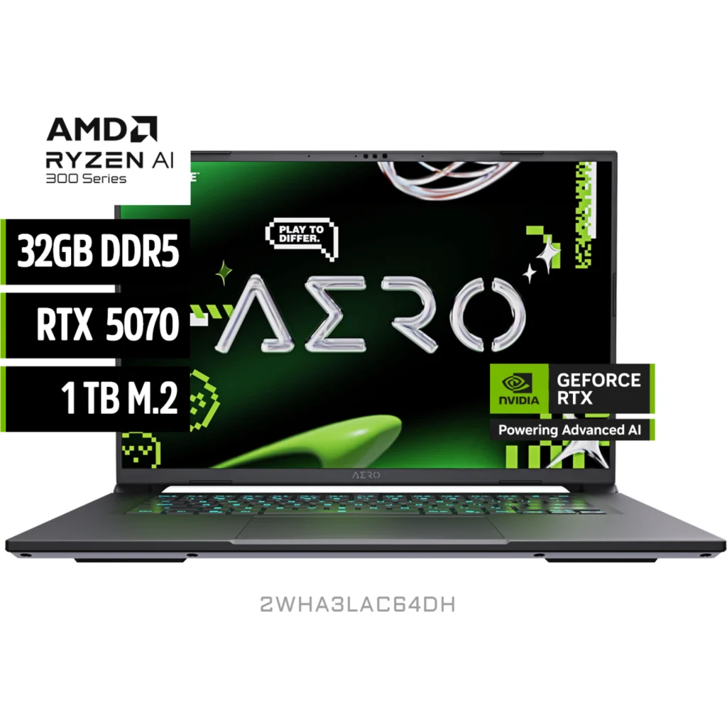 Imagen 0 de Notebook Gigabyte AERO X16 AMD Ryzen AI 9 HX 370 32GB 1TB 16" RTX 5070 8GB W11H