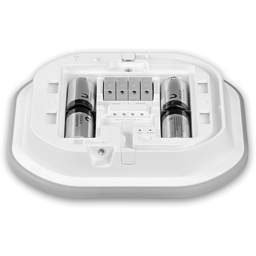 Imagen 6 de UniFi Siren Alarme c/ buzzer LED RGB IP56 Alcance 2km SuperLink (1) entrada sinal (1) power Req: 4x CR123A ou 12–24V DC