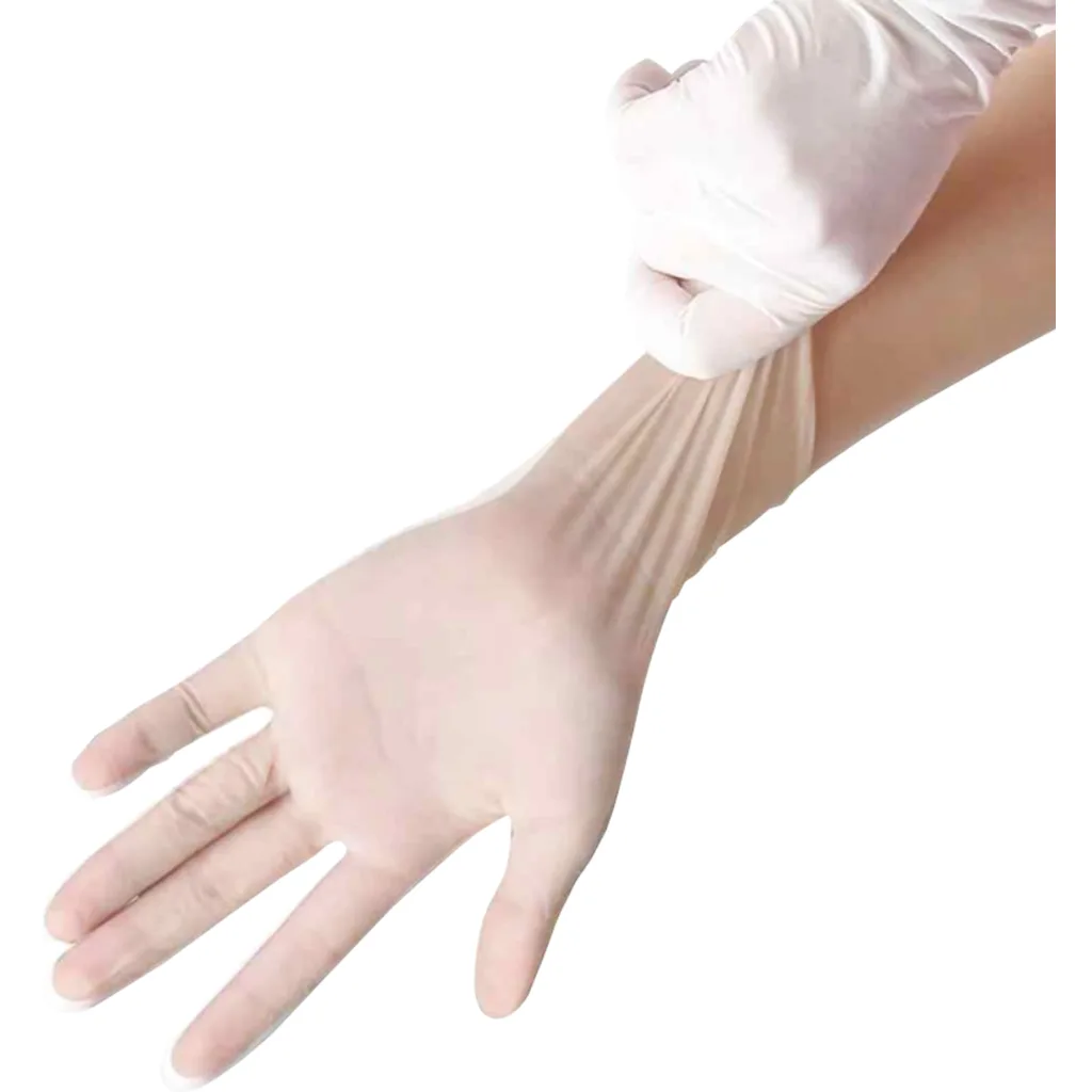 100-unids Talla-M 50-pares Guante PVC Blanco Desechable Medium Mediano