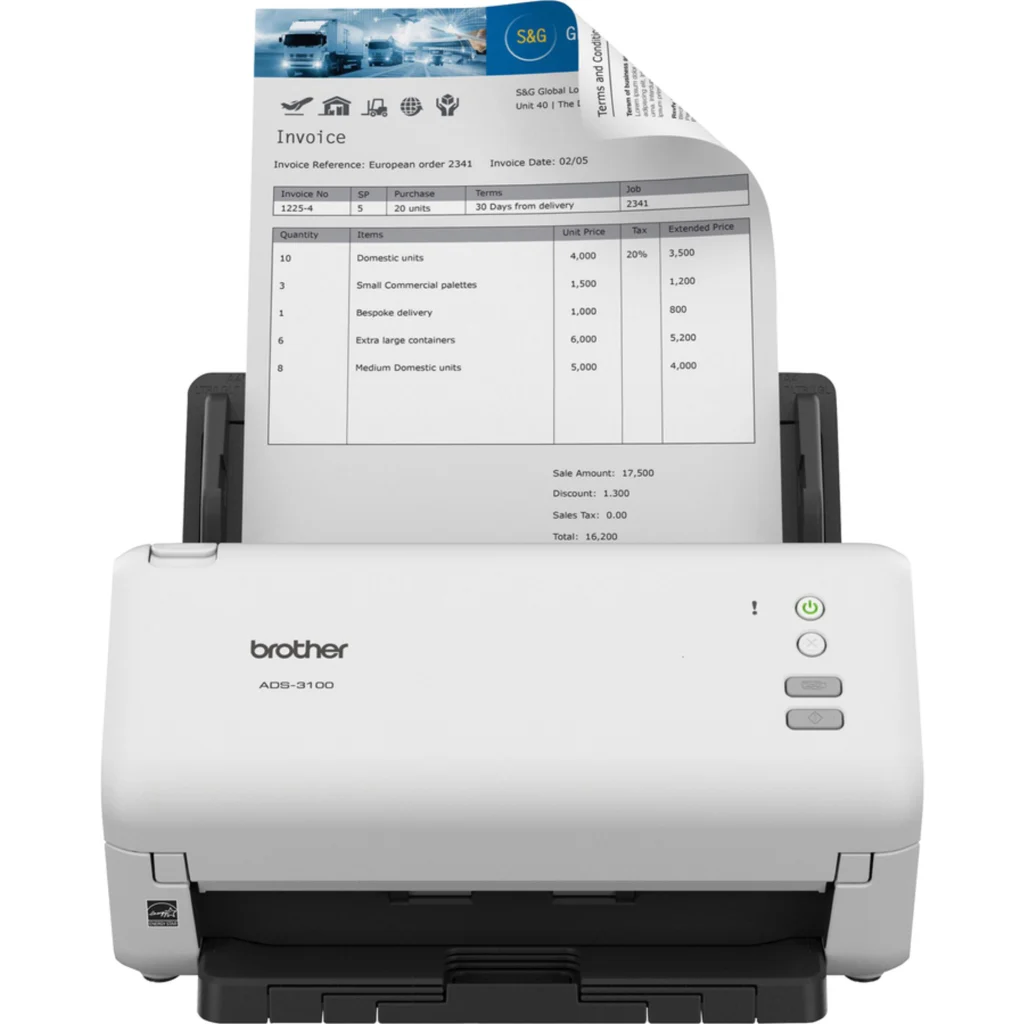 Imagen 1 de Escáner de Escritorio Brother ADS-3100 Dual 40/80ipm 600x600 ppp USB 3.0 ADF