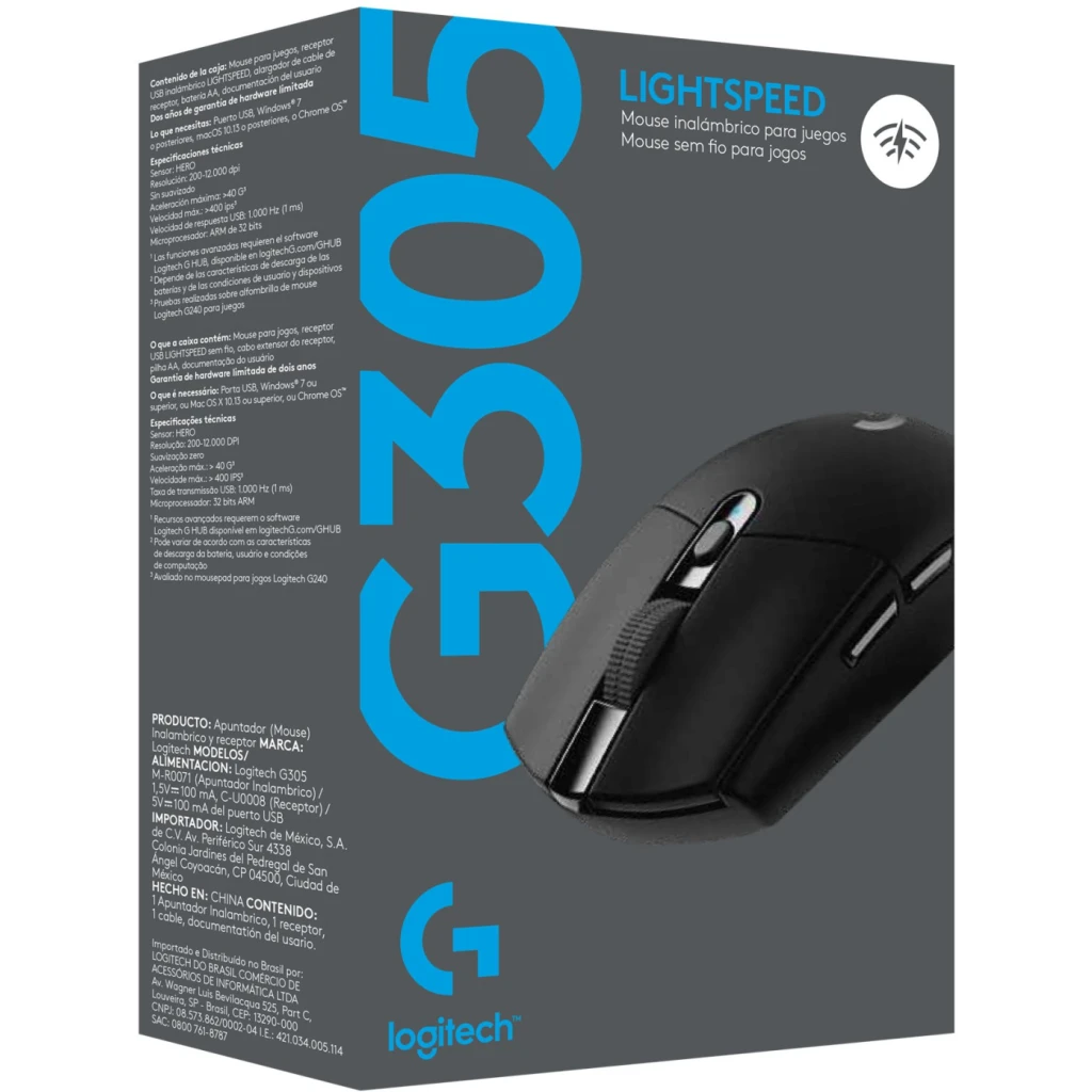 Imagen 7 de Mouse Gamer Inalámbrico Logitech G305 LigthSpeed 12000dpi 6 Botones Negro