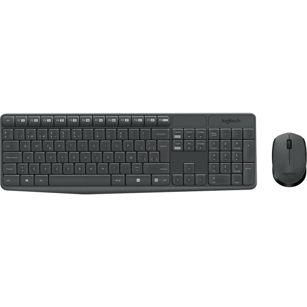 Imagen 2 de Kit Teclado Mouse Inalámbrico Logitech MK235, (KB Esp) óptico 1000dpi USB Negro