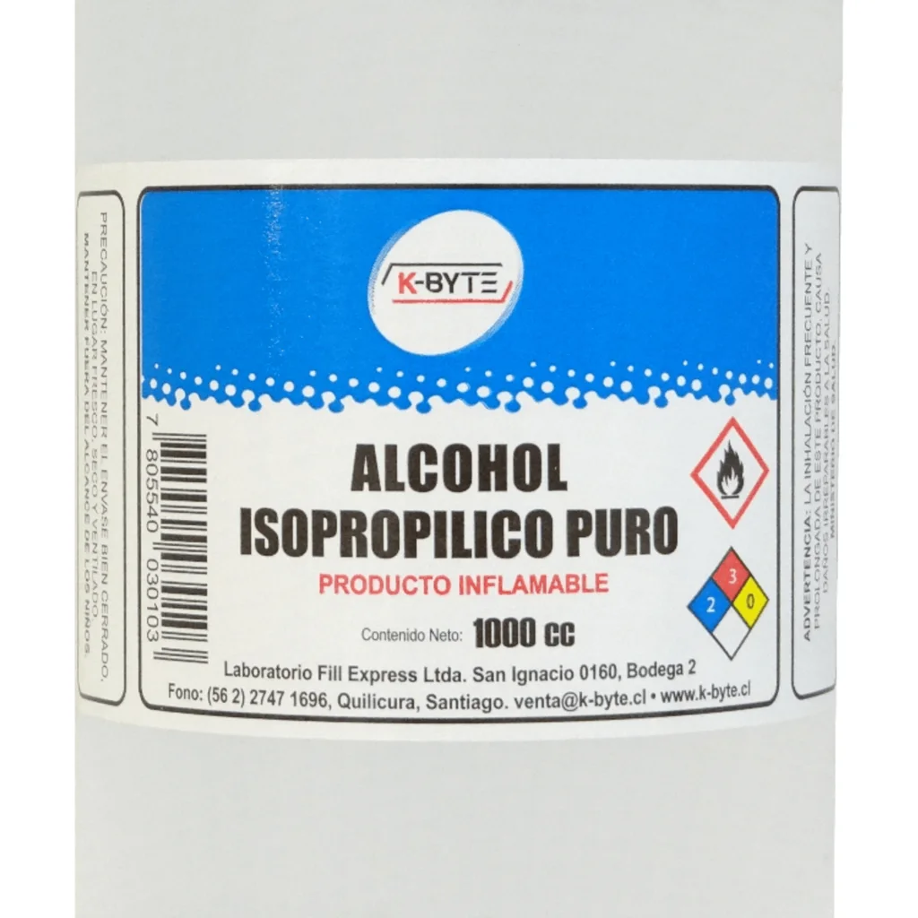 Imagen 1 de BOTELLA 1000ML ALCOHOL ISOPROPILICO 1LT PARA LIMPIEZA