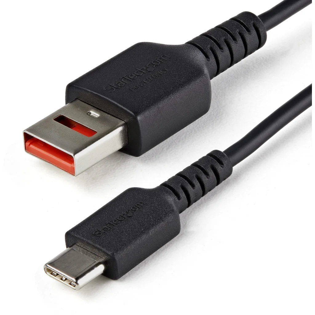 Cable Adaptador USB Tipo-A a USB Tipo-C M/M Secure Charge Cable 1m Negro - StarT