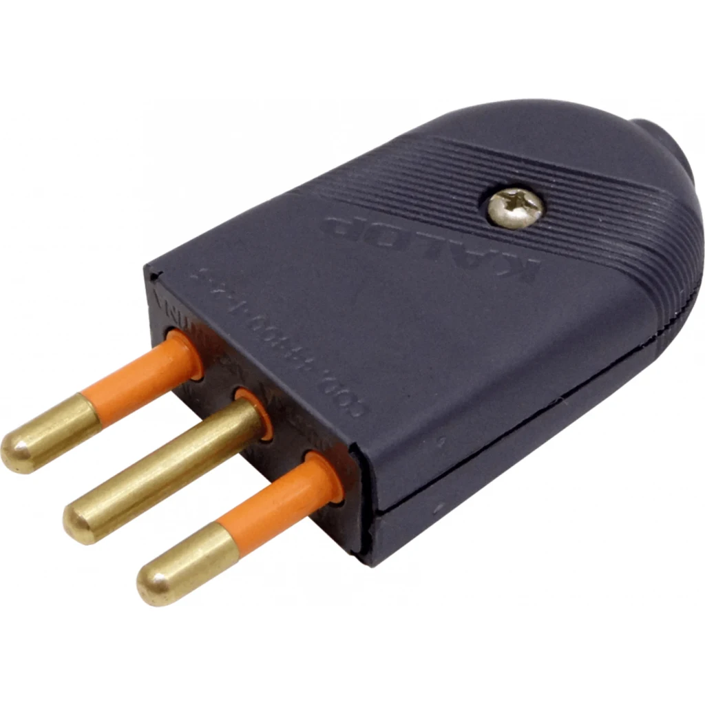 KALOP 2P+T Negro 10A SEC-60477 Enchufe Macho Volante c/Tierra KL44403