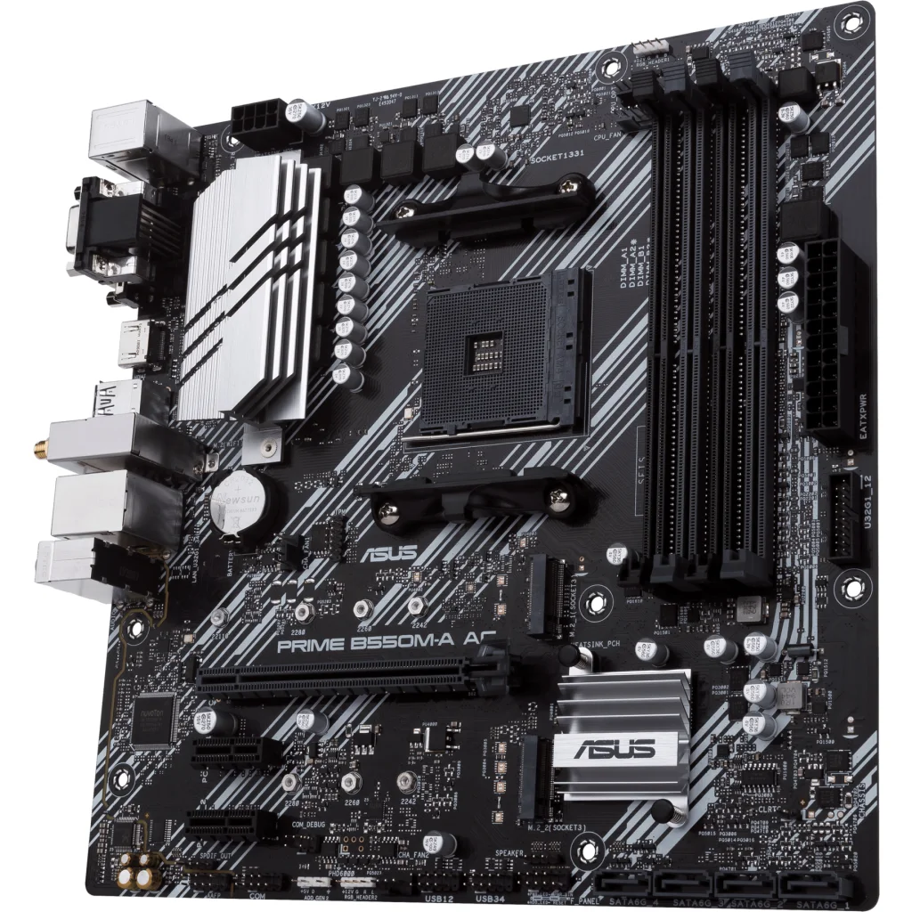 Imagen 3 de Tarjeta Madre Asus PRIME B550M-A AC AMD AM4 4*DDR4 WiFi 2*M.2 DVI HDMI VGA mATX