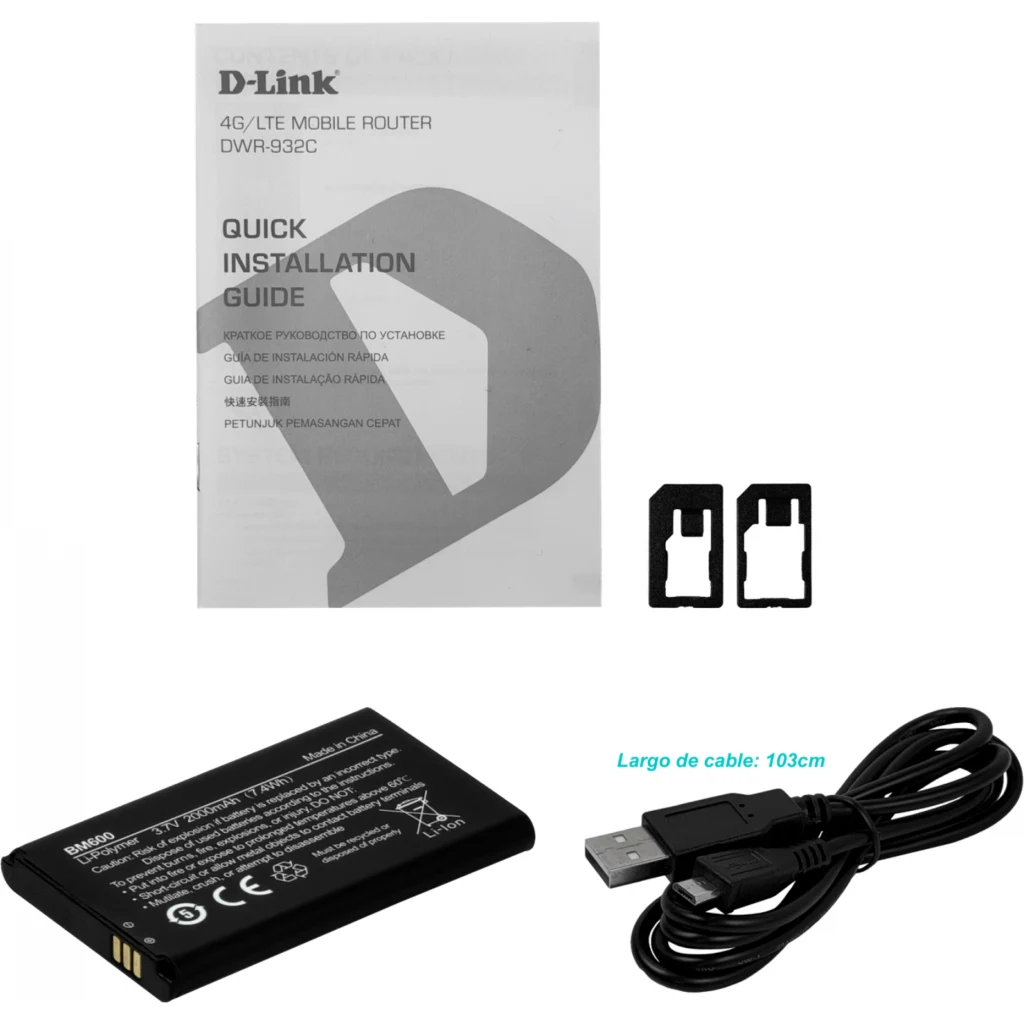 Imagen 5 de D-LINK Bateria 4G/LTE-Cat4 N300-2,4GHz 3-antenas-internas 1-Sim 1-USB