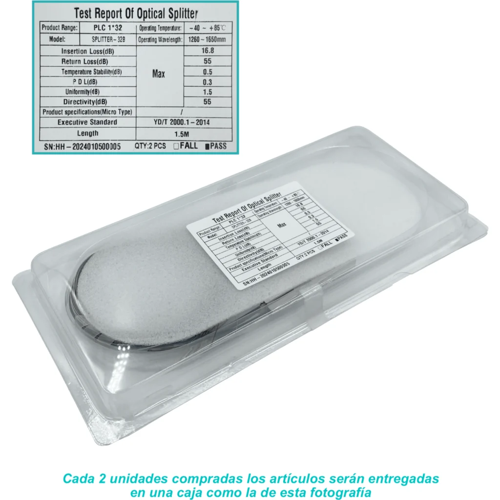 1x32 sin-Conectores Divisor p/EPON/GPON 1,5m req-Fusion 1260-1650mm