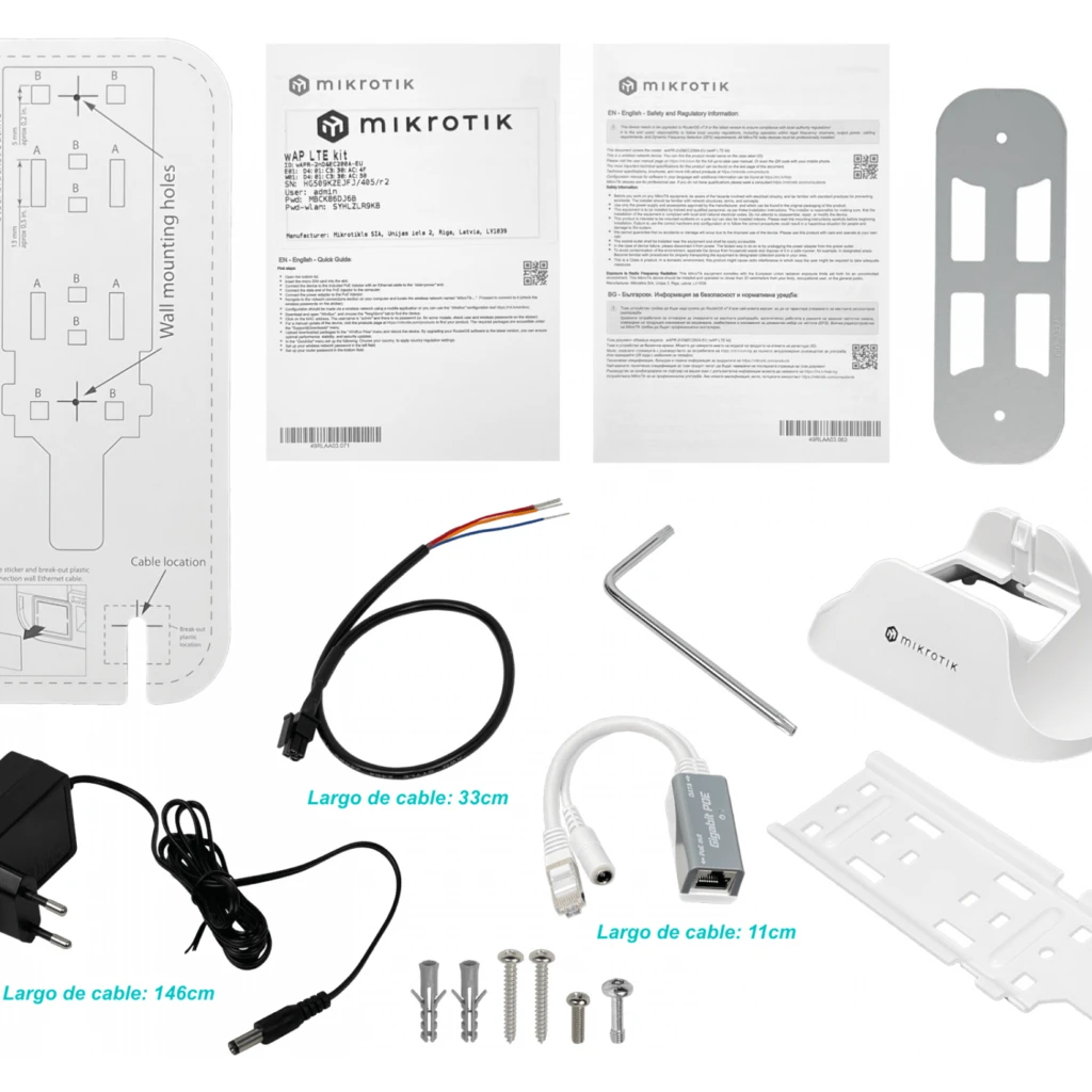 Imagen 5 de MIKROTIK LTE1-2-3-7-8-20 1-Sim U.FL Ext 2,4GHz 22dBm 2x2-2dBi 1-100 L4