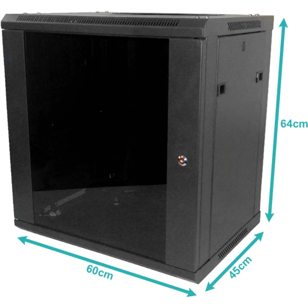Imagen 3 de Gabinete Linkmade RK12-4L 45 cm Fondo 12U Rack Pared Color Negro 