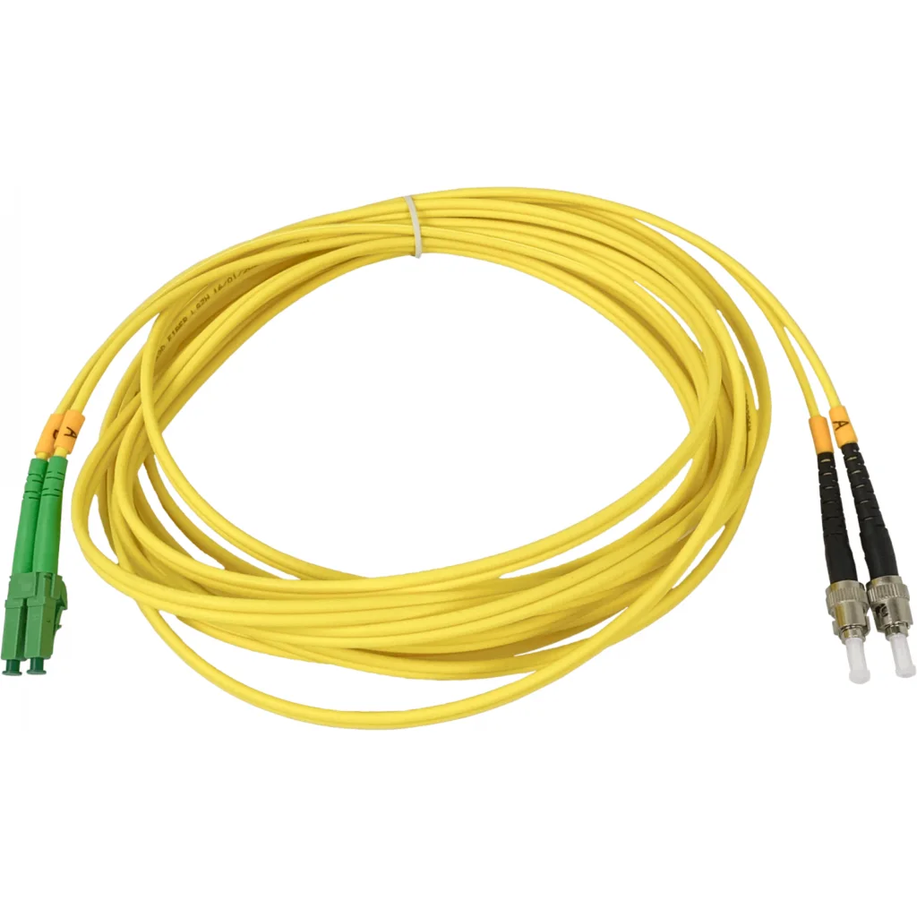 5mt SM LC/APC-ST/UPC MonoModo SM Duplex Jumper Cable Fibra 3.0mm 9/125