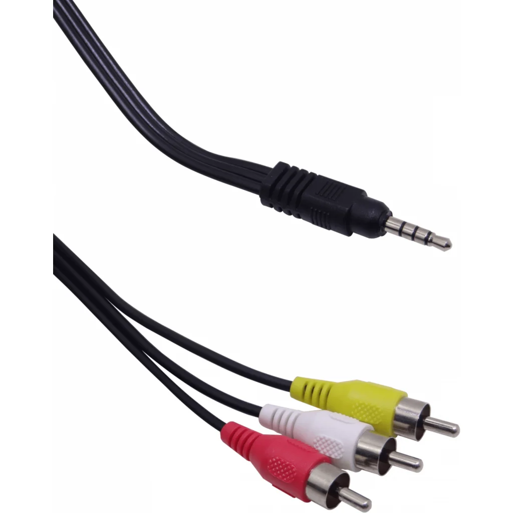 3,5mm-M 3-RCA-M 1mt Macho-Macho Cable Audio-Video Plug-RCA Phone-1/8
