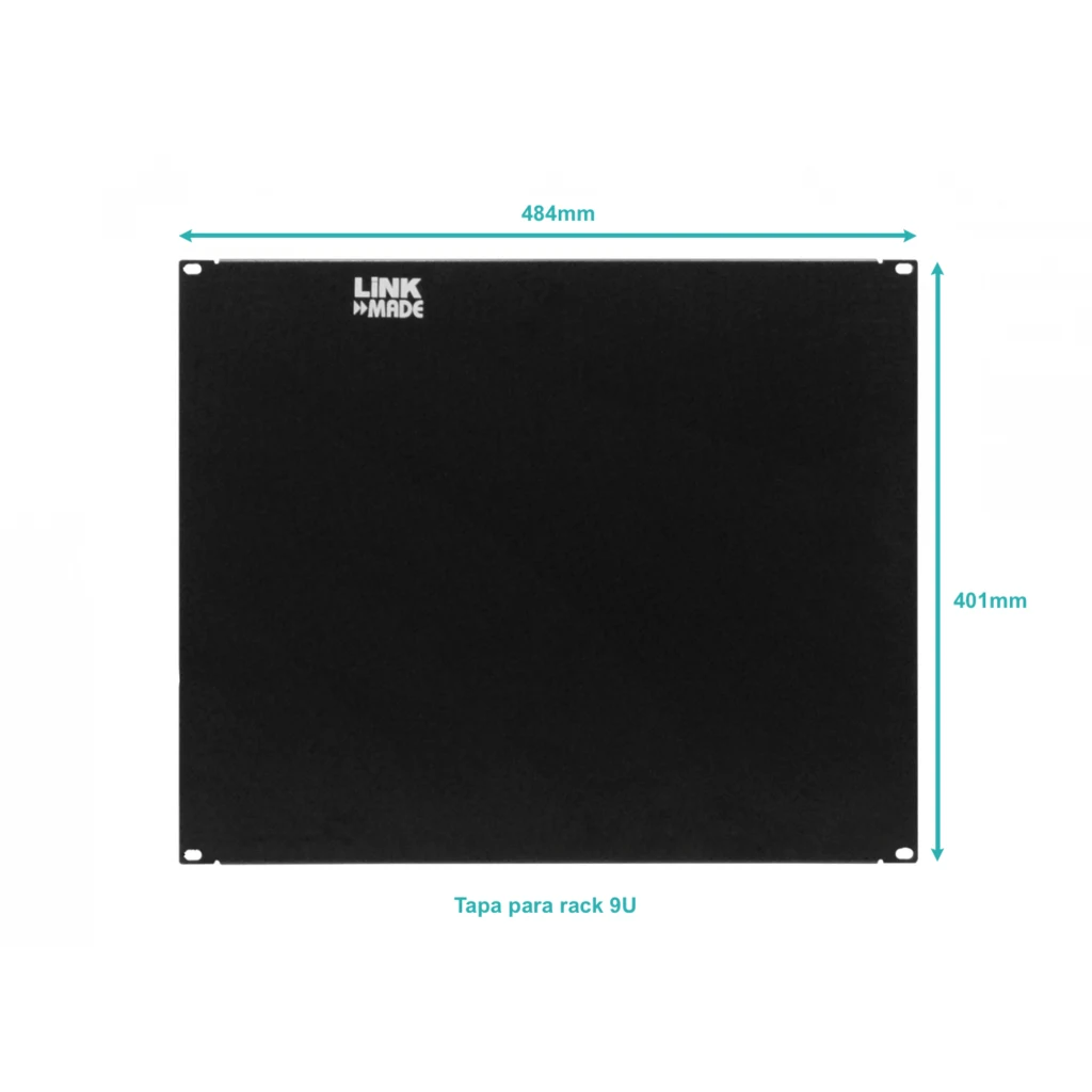 Imagen 2 de LINKMADE 9U 401mm Tapa Cubre Espacio Rack 19 Pulgadas Fierro Negro