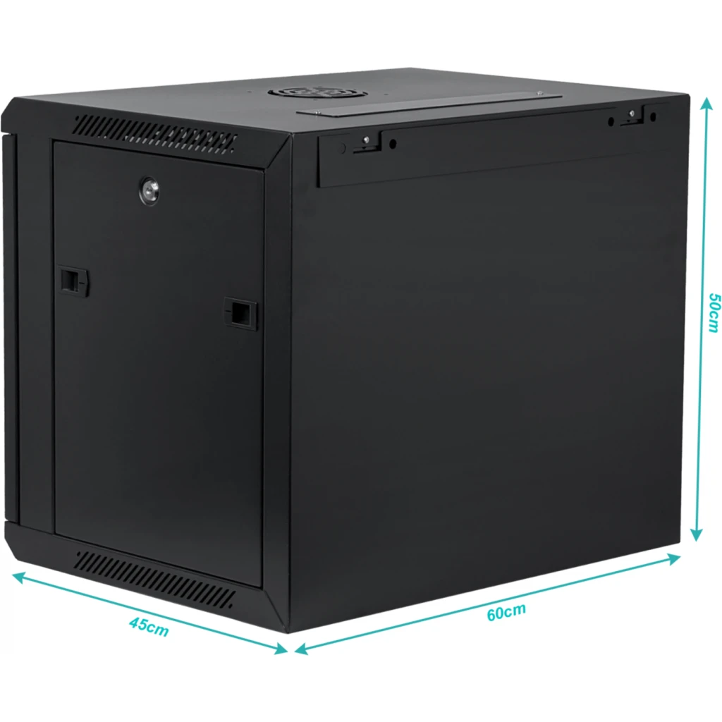 Imagen 3 de Gabinete Muro LINKMADE 45CM-FONDO 9U RACK PARED NEGRO
