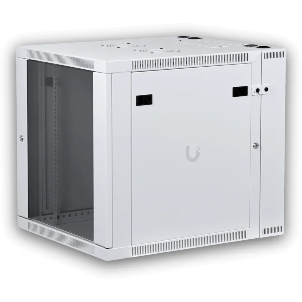 Imagen 7 de UBIQUITI 12U Puerta-Vidrio Doble Bisagra 70cm-Fondo Rack Muro Blanco