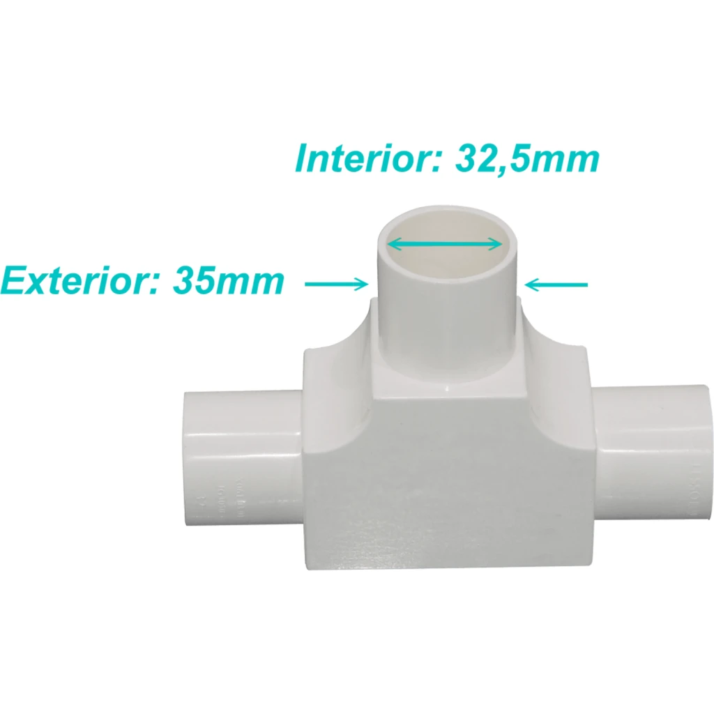 Imagen 1 de LINKCHIP 32mm Tee con Tapa para Tubo PVC Blanco Derivacion en T