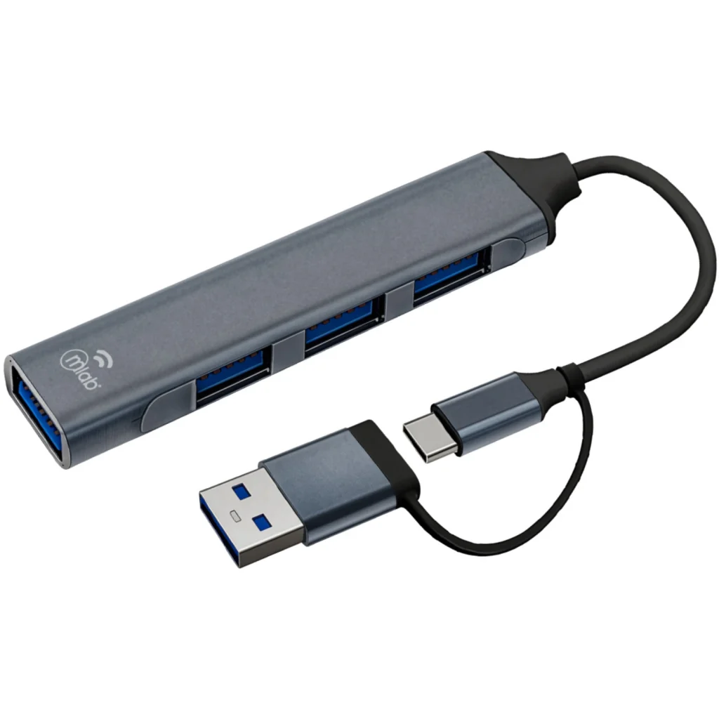 MLAB HUB ADAPTADOR 4 EN 1 TYPE-C A 1USB3.0 + 3USB2.0