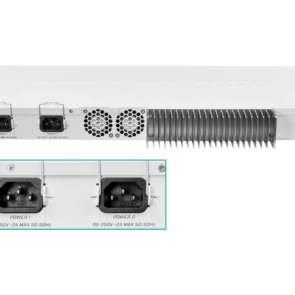 Imagen 3 de Switch Mikrotik CRS317-1G-16S+RM 16 SFP+, 1 Gigabit LAN Dual PSU 1U Enfr. Pasivo