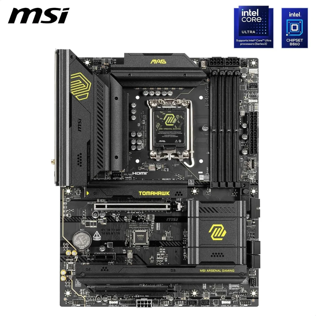 Imagen 1 de Tarjeta Madre MSI MAG B860 TOMAHAWK WIFI LGA1851 4*DDR5 HDMI DP WIFI7 ATX